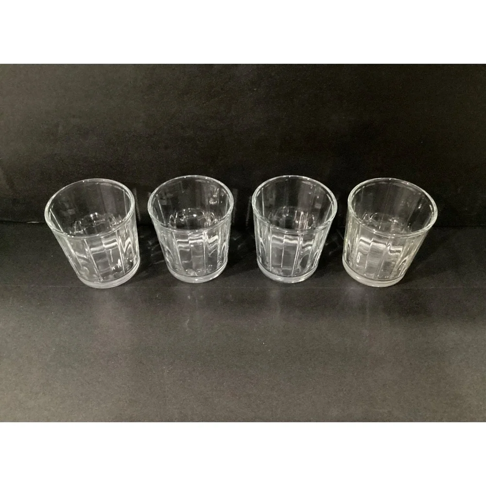 Libbey Short Paneled Clear Whiskey Glass Tumbler 4